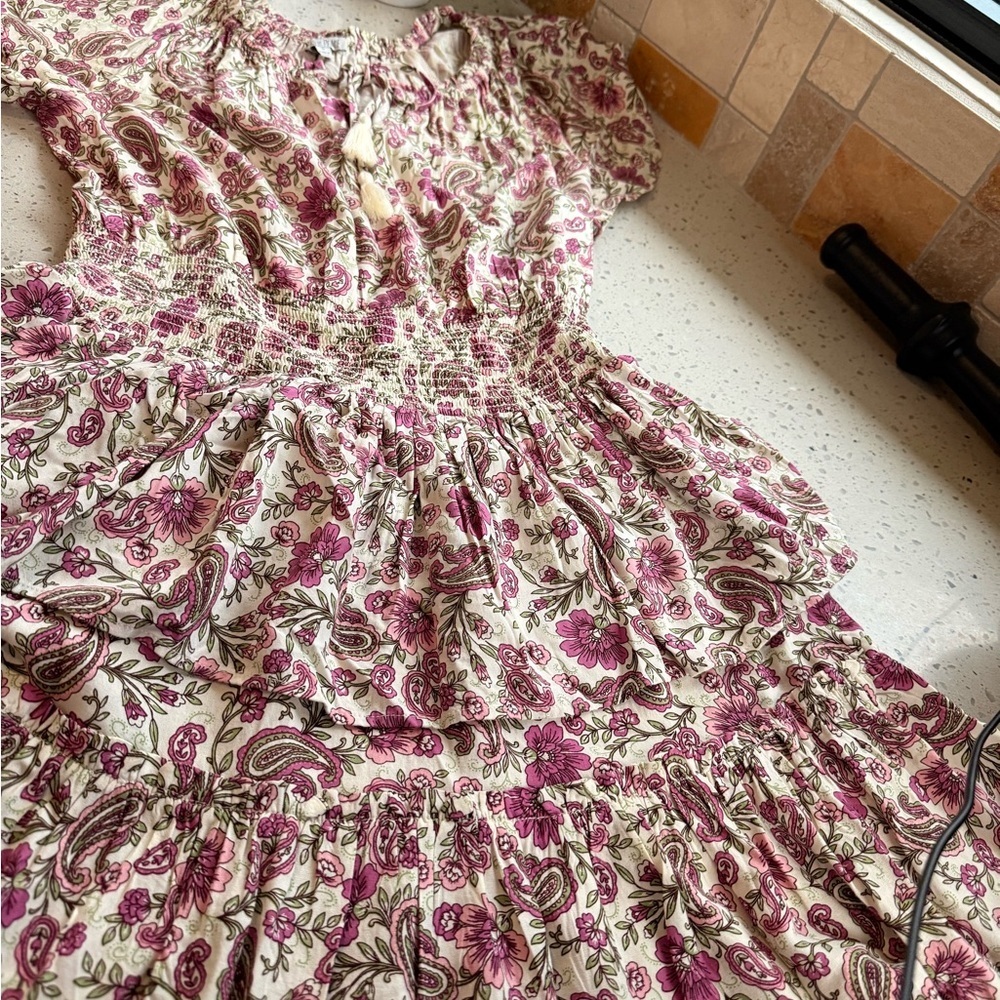 Patrons of Peace Pink and Cream Paisley Dress - Picture 2 of 7